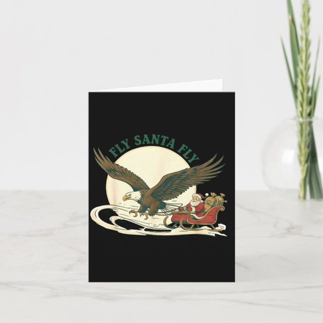 Cartão Fly Santa Fly Christmas, Santa Football  (Frente)
