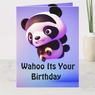 Cartão Flying Baby Panda, Jumbo Birthday Card