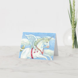 Cartão FLYING HEARTS UNICORN, PEGASUS NOTE CARD Vazio