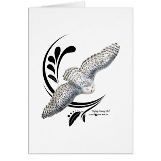Cartão Flying Snowy Owl