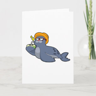Cartão Foca com Coco