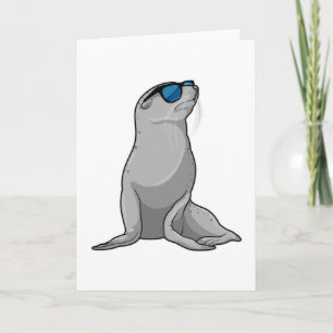 Cartão Foca com Óculos de Sol