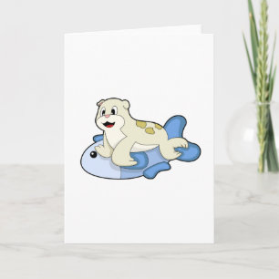 Cartão Foca com Peixe