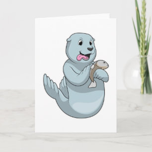 Cartão Foca com Peixe