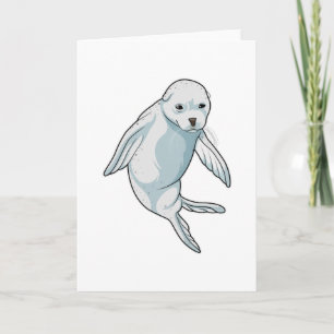 Cartão Foca nadando