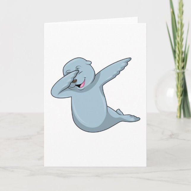 Cartão Foca no Dab da dança Hip Hop (Frente)