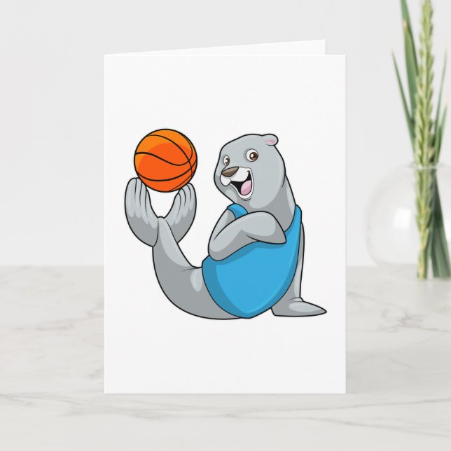 Cartão Foca no Esporte Basquete (Frente)