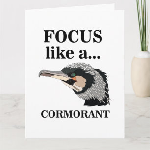 Cartão Foco de Pássaro Cormorão Como um Aniversário de Co