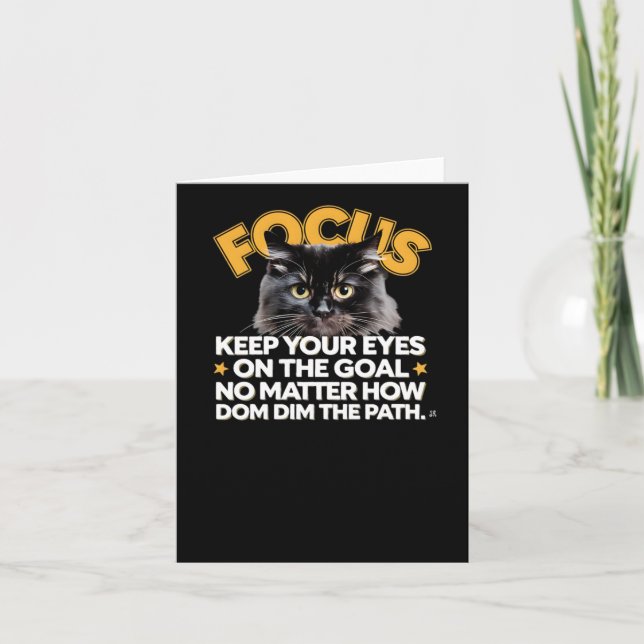 Cartão Foco Mantenha Seus Olhos No Objetivo Não Como Esti (Frente)
