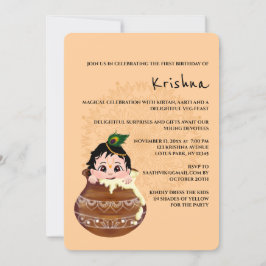 Cartão fofo do Krishna para aniversário - arte de