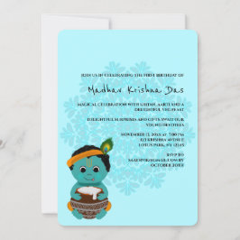 Cartão fofo do Krishna para aniversário - arte de