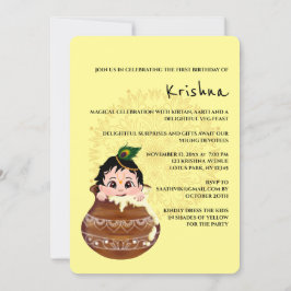 Cartão fofo do Krishna para aniversário - arte de
