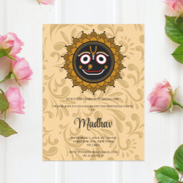 Cartão fofo do Krishna para aniversário - Arte de