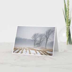 Cartão Foggy Winter Landscape Greeting Card