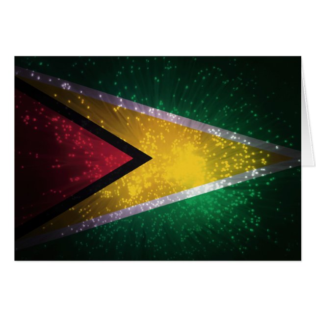 Cartão Fogo-de-artifício; Bandeira de Guyana (Frente horizontal)
