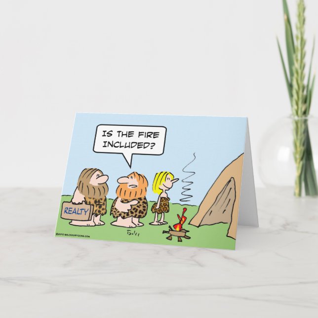 Cartão fogo do realty do homem das cavernas incluído (Frente)