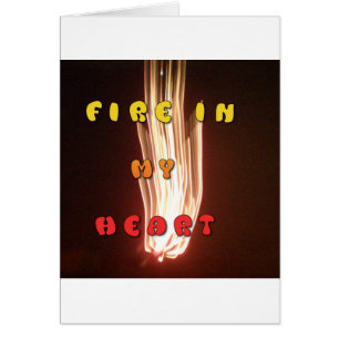 Cartão Fogo no meu coração fogos de artifício brilhantes