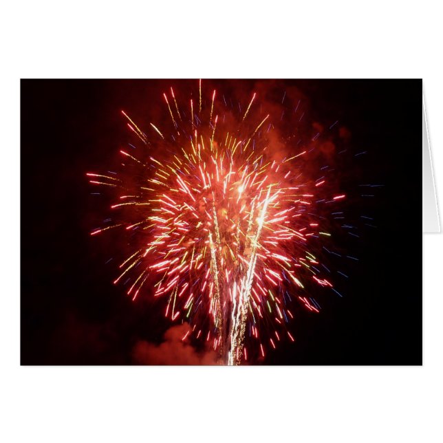 Cartão Fogo Vermelho, Branco e Azul II Patriótico (Frente Horizontal)