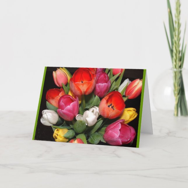 Cartão Fogos-de-artifício da tulipa (Frente)