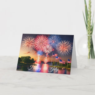 Cartão Fogos de Artifício de 4 de Julho