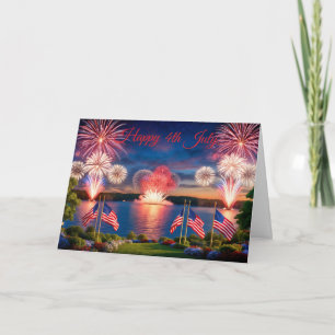 Cartão Fogos de Artifício de 4 de Julho
