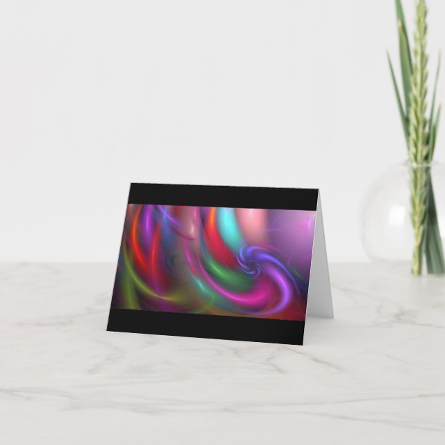 Cartão Fogos-de-artifício do Fractal que cumprimentam e (Frente)