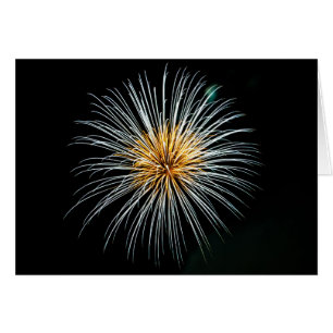 Cartão Fogos-de-artifício dourados