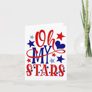 Cartão Fogos de Artifício Oh My Stars 4 de Julho Dia da I