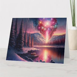Cartão Fogos de inverno no Lago