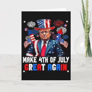 Cartão Fogueira Patriótica de Donald Trump Faz 4 de Julho
