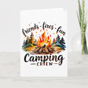 Cartão Fogueiras Amigos Diversão Camping Equipe Acampamen