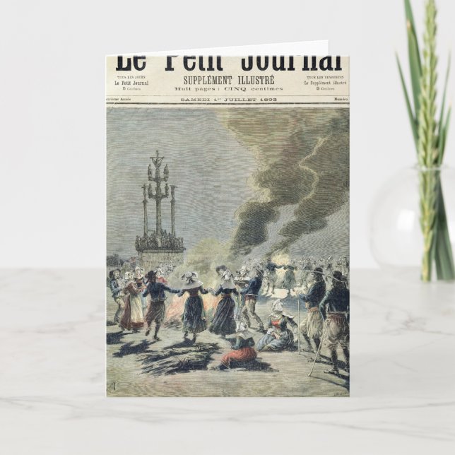 Cartão Fogueiras iluminadas para comemorar dentro o (Frente)