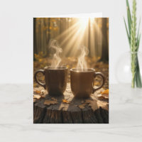 Foguetes de café a vapor em um toco de árvore