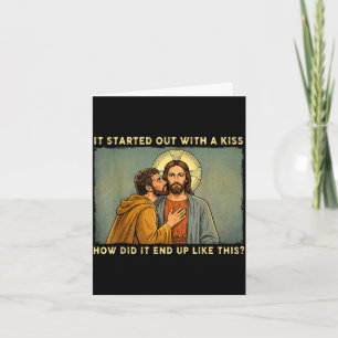 Cartão Foi apenas um beijo jesus & judas meme engraçado