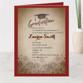 Cartão Folded Graduation Party Invitation