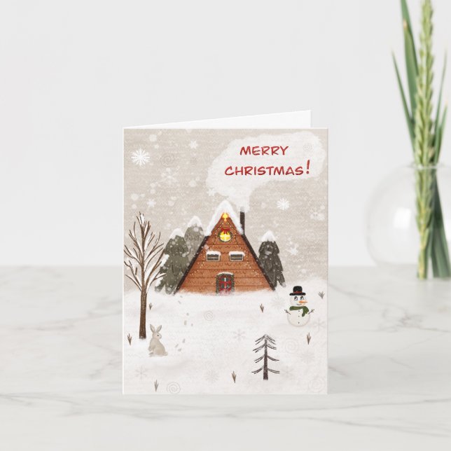Cartão Folded Greeting Card "Cozy Christmas" (Frente)