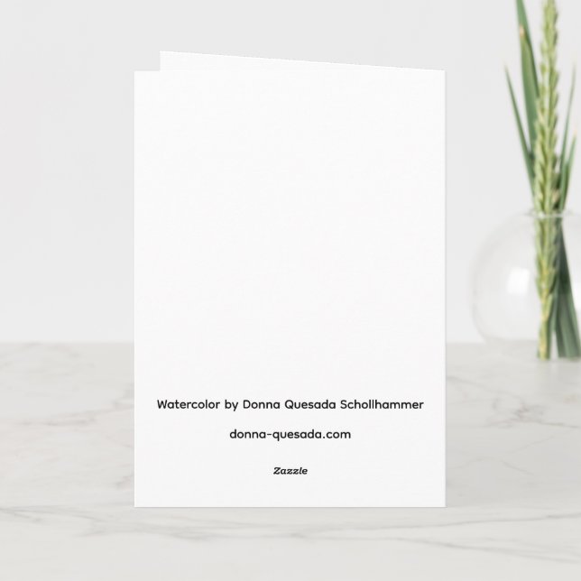 Cartão Folded Greeting Card with Original Watercolor (Verso)