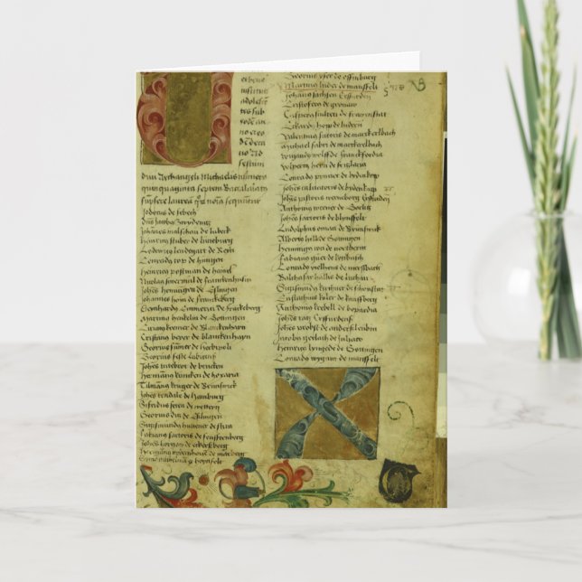 Cartão Folha da matrícula de Martin Luther (Frente)