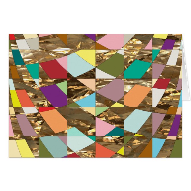 Cartão Folha de ouro com abstrato (Frente Horizontal)