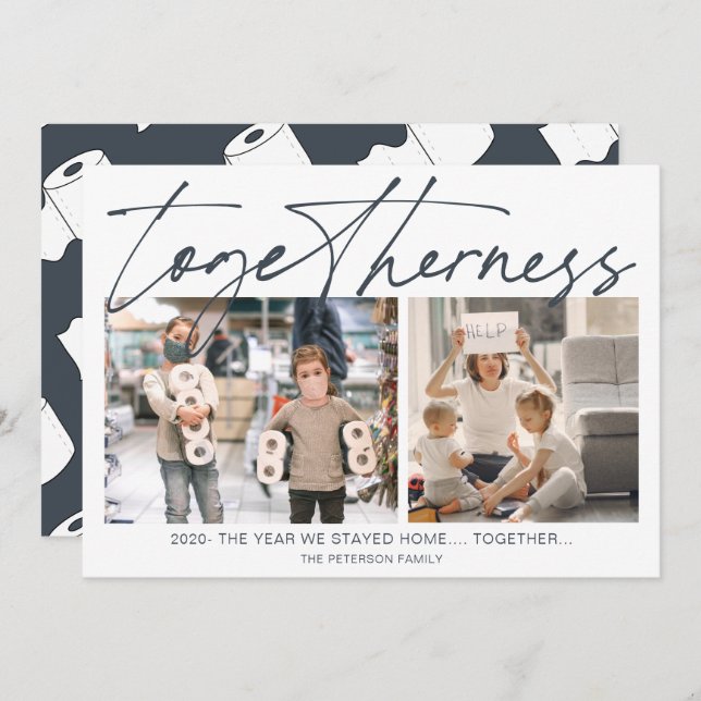 Cartão Folha de sanita engraçada 2020 novo ano juntos 2 f (Frente/Verso)