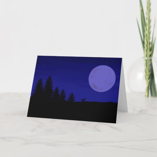 Cartão Folha de Saudação, Deer Moon (Frente)