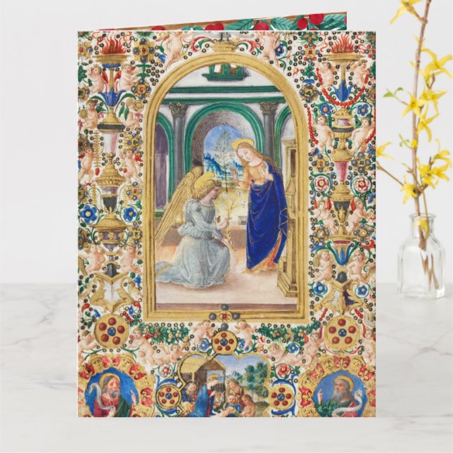 Cartão Folha de um Livro de Horas (Flor Amarela)