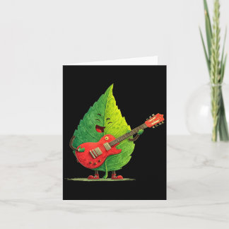 Cartão Folha de Verão com Sorriso para Amantes de Guitarr