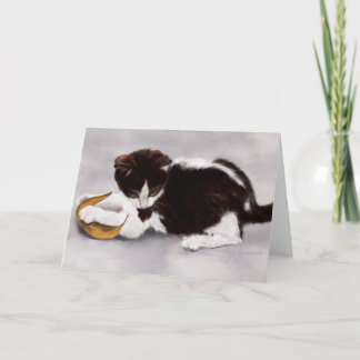 Cartão Folha que joga o gatinho