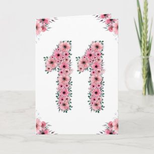 Cartão Folhagem Verde de Flores Rosa Rosa-Rosa-11