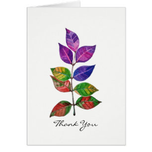 Cartão Folhas arco-íris de água