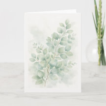 Folhas de Aquarela Botânica Pastel Greenery