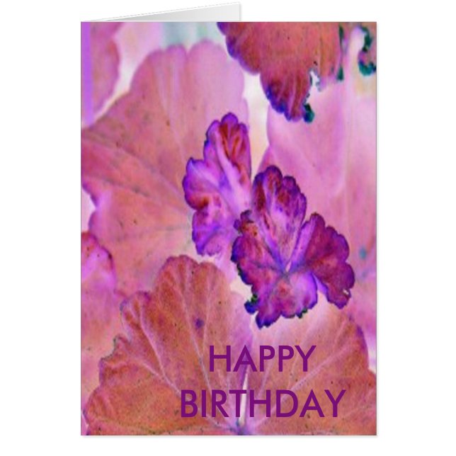 Cartão Folhas de Gerânio Rosa (Frente)