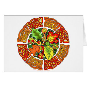 Cartão Folhas de outono celtas