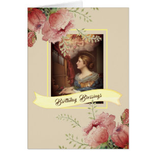 Cartão Folhas de outono da acção de graças de St Cecil